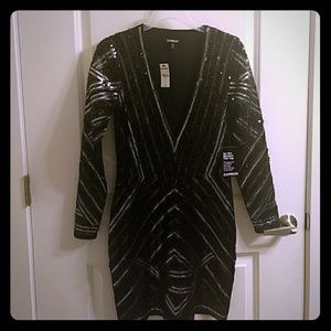 Sequin Long Sleeve Mini Dress